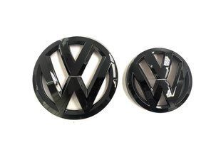 Накладки на емблему Volkswagen Tiguan 2015-2020 чорний глянець на решітку радіатора + на кришку багажника 430861 фото