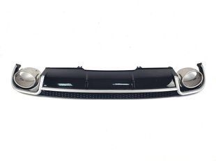Диффузор (заднего бампера) Black Silver/Chrome Pipe (в стиле RS4) на Audi A4 B9 2015-2019 427789 фото