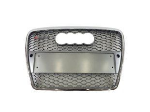 Решітка радіатора на Audi A6 C6 2004-2011 стиль RS6 Silver Chrome під PDC 427311 фото