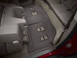 3D килимки для Cadillac Escalade ESV Bench seating, Chevrolet Suburban Bucket Seating 2015- какао 3 ряд WeatherTech 476079 141171 фото