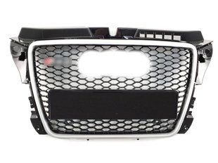 Решітка радіатора на Audi A3 2008-2012 стиль RS3 Black Silver 427263 фото