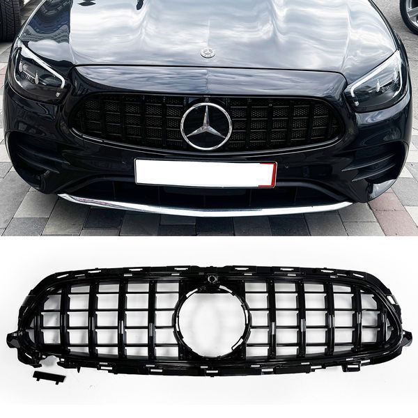 Решітка радіатора на Mercedes E-class W213 2020-2023 стиль AMG GT Black 522630 фото