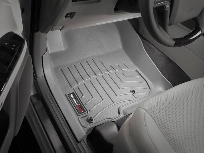 3D килимки для Toyota Land Cruiser Prado 150, Lexus GX 460 2009-2013 сірі передні WeatherTech 462861 46868 фото