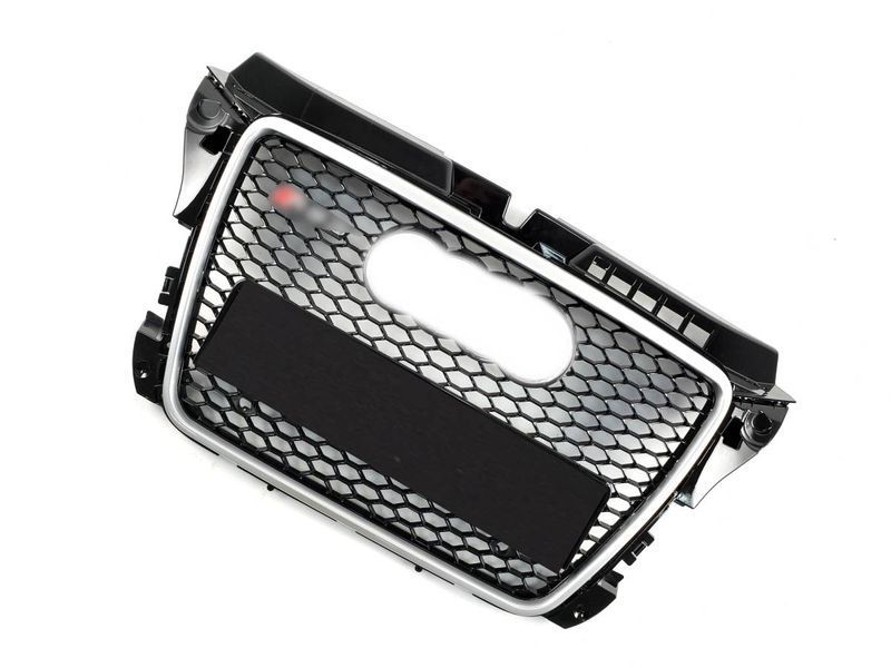 Решітка радіатора на Audi A3 2008-2012 стиль RS3 Black Silver 427263 фото