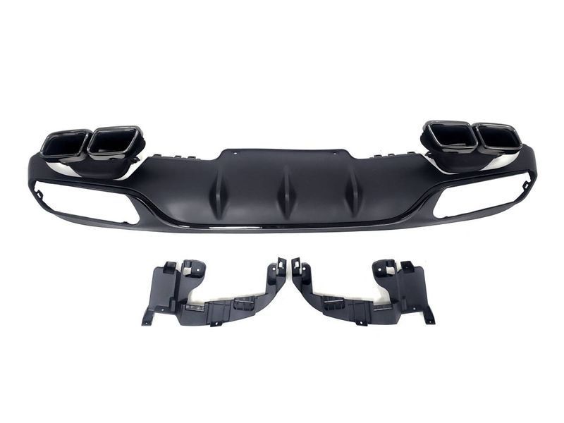 Диффузор (заднего бампера) Full Black / Black Pipe (стиль E63) Normal на Mercedes E-class W213 2016-2020 427866 фото