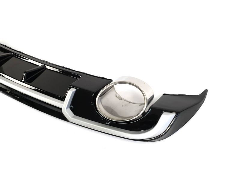 Диффузор (заднего бампера) Black Silver/Chrome Pipe (в стиле RS3) Sedan на Audi A3 2016-2020 427784 фото