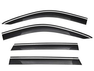 Дефлектори вікон для Cadillac Escallade, Chevy Tahoe, GMC Yukon 2021- з хром молдингом WELLvisors 356271 фото