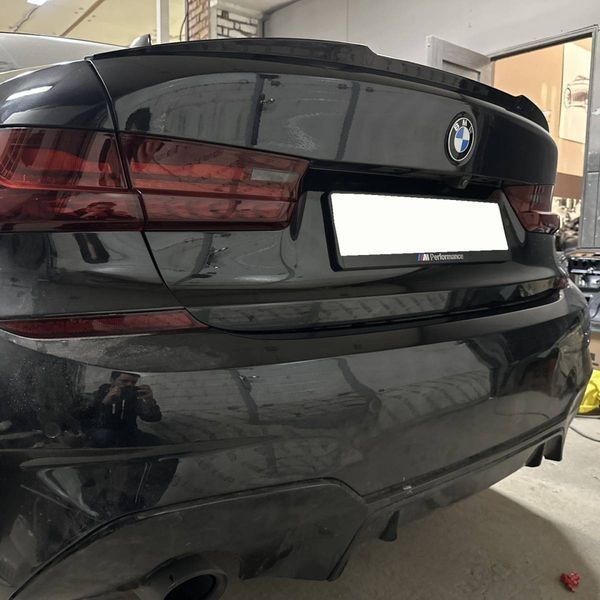Спойлер на BMW 3 G20 2018- стиль M3 чорний глянець 417247 фото