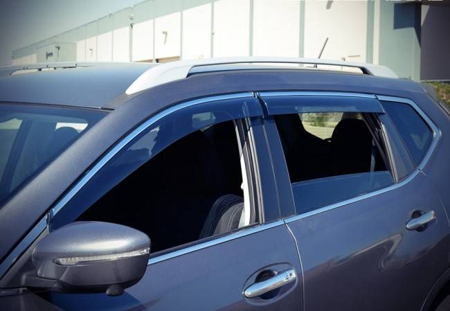 Дефлектори вікон для Nissan X-Trail, Rogue 2014- з хром молдингом WELLvisors 3-847NS009 162741 фото
