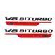 Автологотип емблема напис Mercedes V8 Biturbo E-Performance 2штуки червоний глянець A2328175700 523356 фото 1