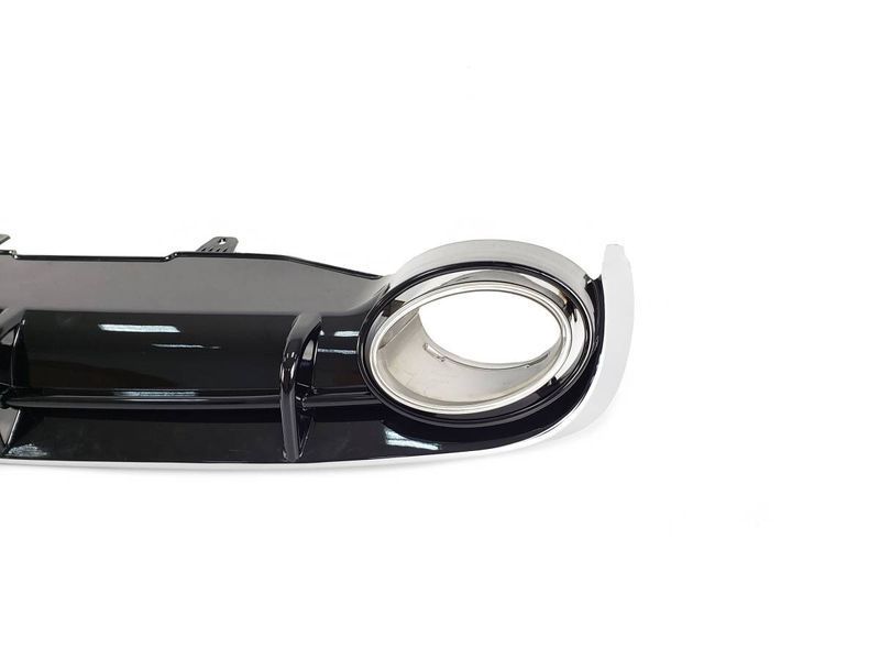 Диффузор (заднего бампера) Black Silver/Chrome Pipe (в стиле RS6) на Audi A6 C7 2011-2014 429696 фото