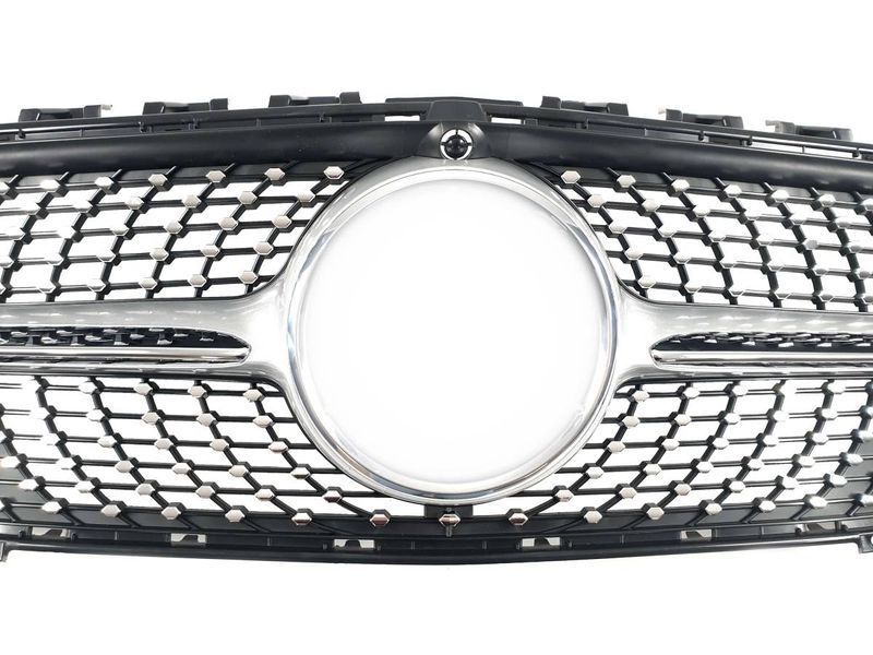 Решетка радиатора на Mercedes CLA-class C118 2019-2022 Diamond Silver под камеру 427439 фото