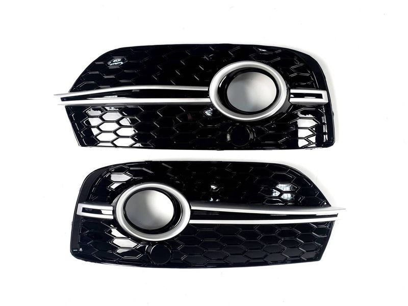 Решетки в бампер Black/Silver (стиль RSQ3 под туманки) на Audi Q3 2011-2014 429165 фото Решетки в бампер Black/Silver (стиль RSQ3 под туманки) на Audi Q3 2011-2014 429165 фото