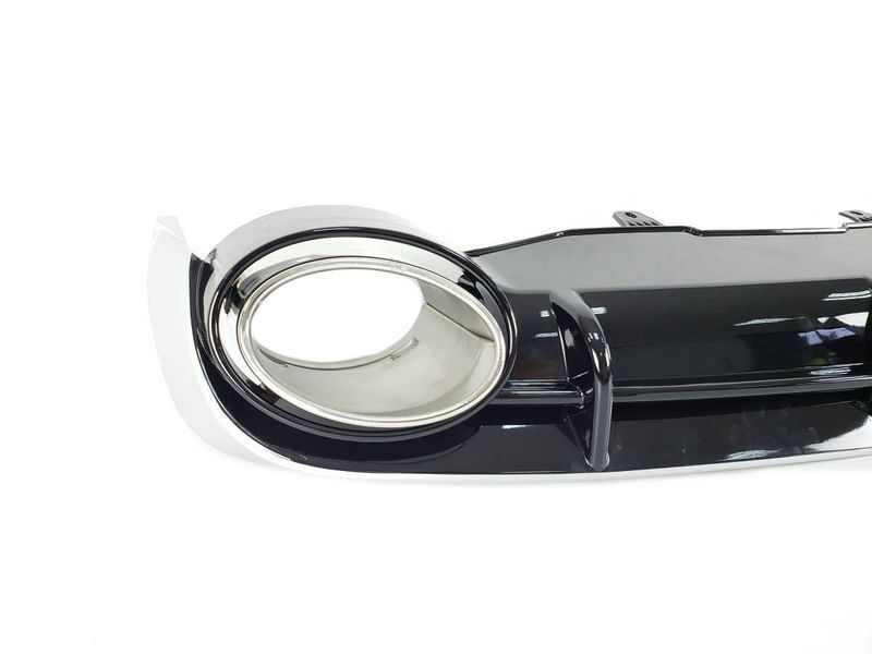 Диффузор (заднего бампера) Black Silver/Chrome Pipe (в стиле RS6) на Audi A6 C7 2011-2014 429696 фото