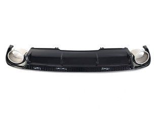 Диффузор (заднего бампера) Full Black/Chrome Pipe (в стиле RS4) на Audi A4 B9 2015-2019 427791 фото