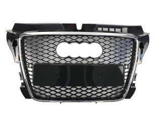 Решітка радіатора на Audi A3 2008-2012 стиль RS3 Chrome Black 427266 фото