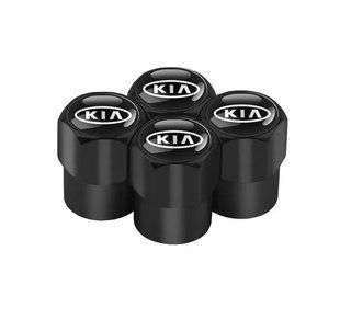 Ковпачки на ніпель з логотипом авто KIA чорного кольору 522141 фото
