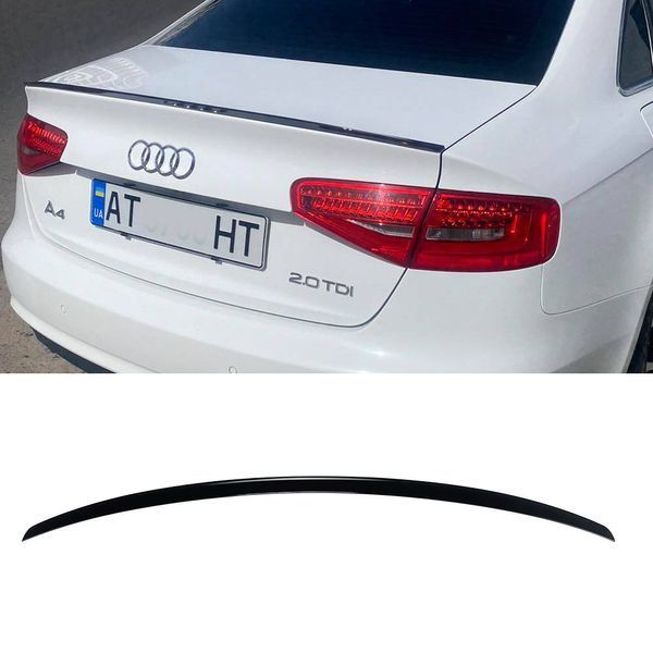 Спойлер на Audi A4 B8 2007-2015 чорний глянець V1 355135 фото