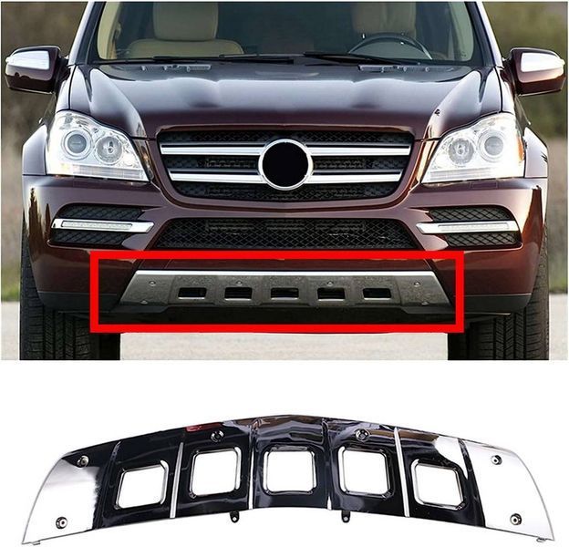 Накладки на бампер передний (Хром) на Mercedes GL-class X164 2009-2012 428314 фото