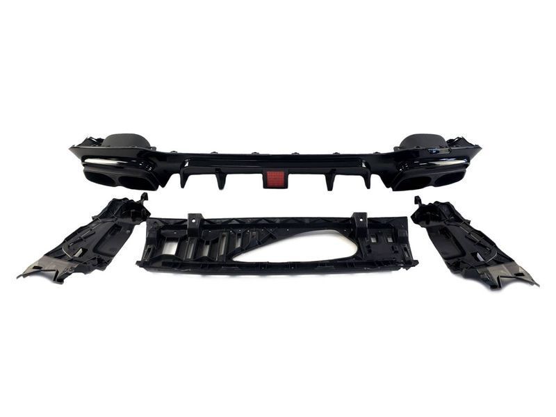 Диффузор (заднего бампера) Full Black / Black Pipe (стиль E63 Brabus) AMG на Mercedes E-class W213 2016-2020 429715 фото