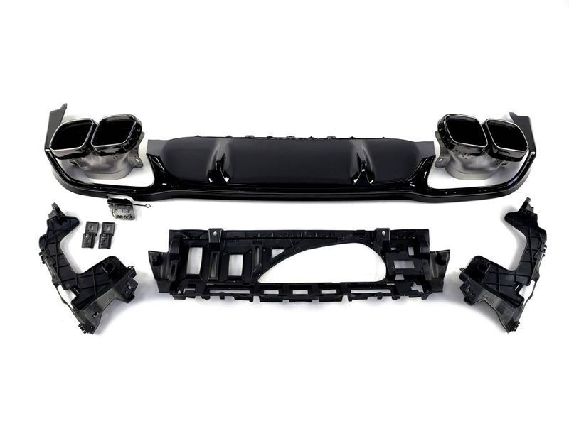 Диффузор (заднего бампера) Full Black (стиль E63) Sedan AMG на Mercedes E-class W213 2020-2023 427867 фото