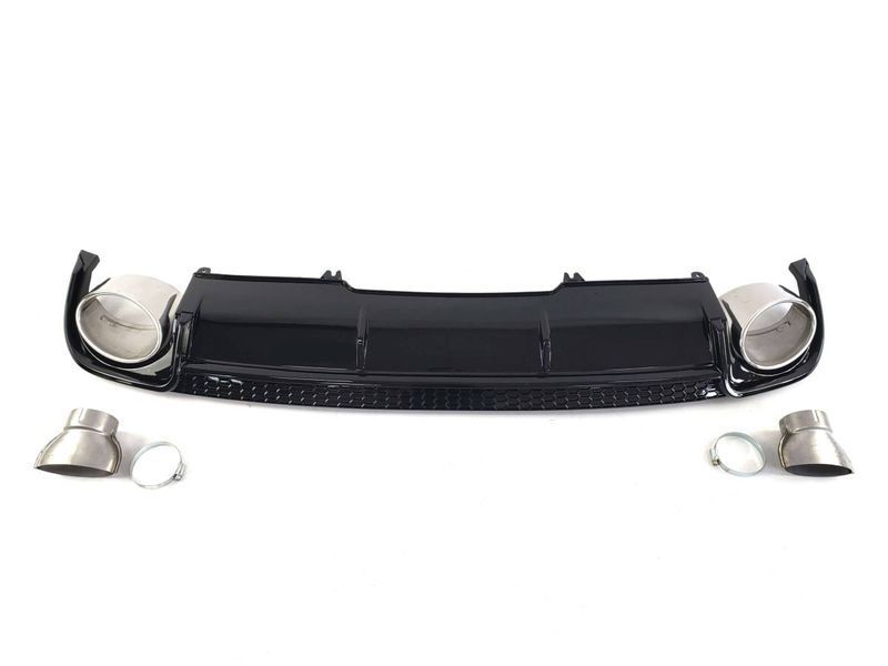 Диффузор (заднего бампера) Full Black/Chrome Pipe (в стиле RS4) на Audi A4 B9 2015-2019 427791 фото Диффузор (заднего бампера) Full Black/Chrome Pipe (в стиле RS4) на Audi A4 B9 2015-2019 427791 фото