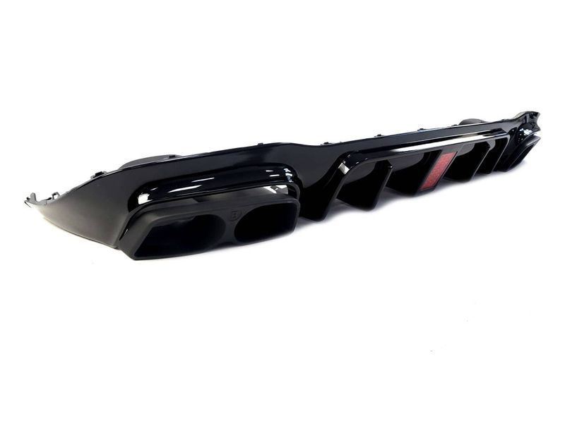 Диффузор (заднего бампера) Full Black / Black Pipe (стиль E63 Brabus) AMG на Mercedes E-class W213 2016-2020 429715 фото