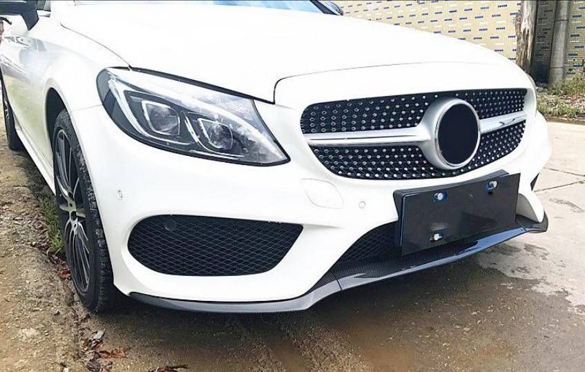 Накладки переднего бампера для Mercedes-Benz C-class W205 2014-2018 AMG-Line под заказ 356770 фото
