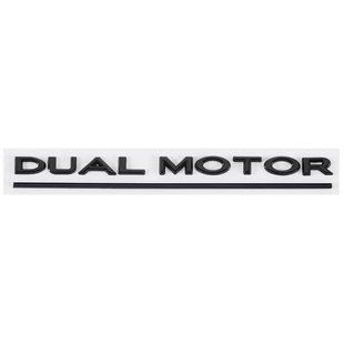 Автологотип емблема напис Tesla Dual Motor Black глянець 418309 фото