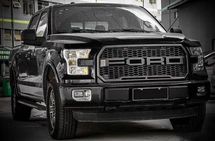 Решетка радиатора на Ford F-150 2015- з Led вогнями в стиле Raptor KRN 229214 фото