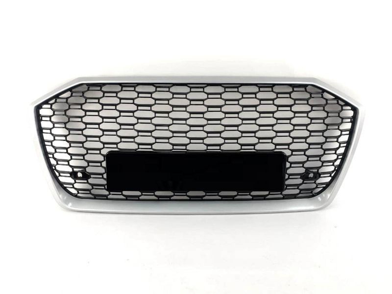 Решетка радиатора на Audi A6 C8 2018-2023 в стиле RS6 Black Silver без лого 427318 фото