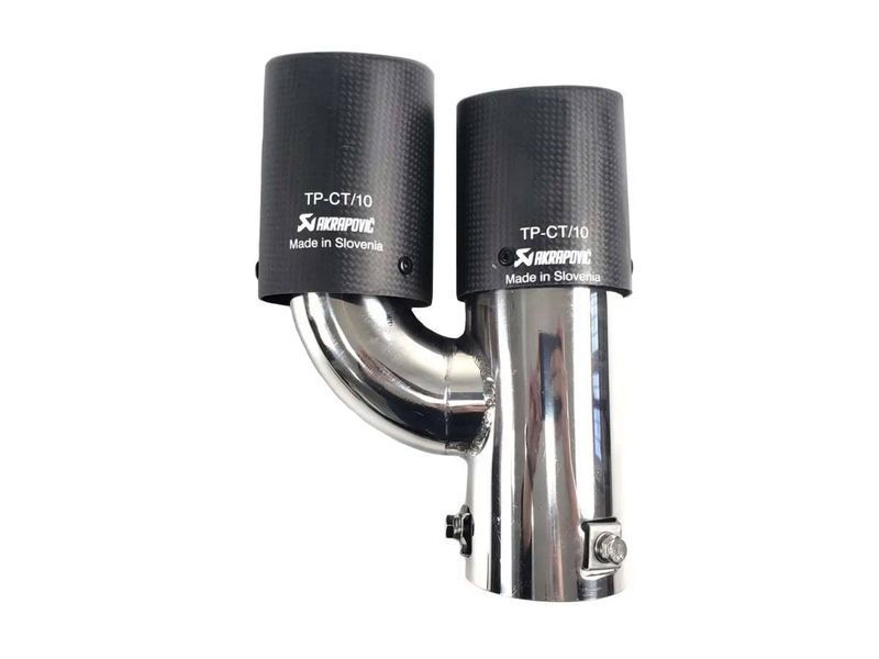 Насадки на выхлоп Carbon ( матовый ) 63mm To 89mm ( двойная H ) на Akrapovič 429267 фото