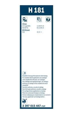 Задний дворник для DS 4 2015- | Щітка склоочисника Bosch Rear H 181 180 мм 244680 фото
