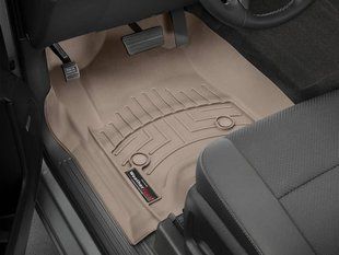 3D килимки для Cadillac Escalade, Chevrolet Silverado, Suburban, Tahoe, GMC Yukon 2015- бежеві передні WeatherTech 456071 46253 фото
