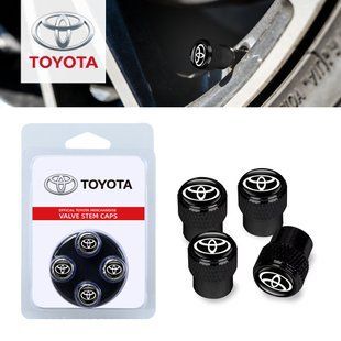 Колпачки на ниппель с логотипом авто Toyota черного цвета 431463 фото