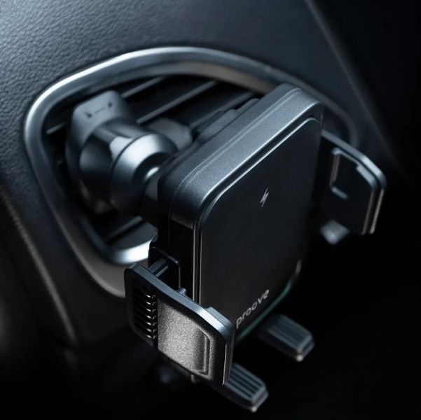 Автотримач Proove Sonic Pro з бездорот. зарядкою 15W (чорний) 523301 фото