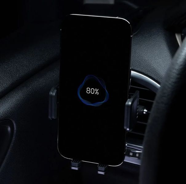 Автотримач Proove Sonic Pro з бездорот. зарядкою 15W (чорний) 523301 фото