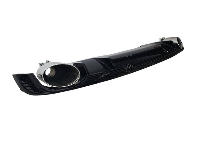 Диффузор (заднего бампера) Full Black/Chrome Pipe (в стиле RS4) V3 S-Line на Audi A4 B9 2015-2019 года 21362 фото