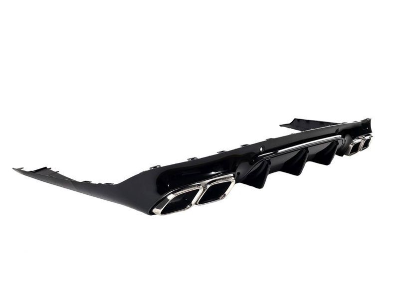 Диффузор (заднего бампера) Full Black / Chrome Pipe (стиль CLS63 AMG) на Mercedes CLS-class C257 2018-2022 427858 фото
