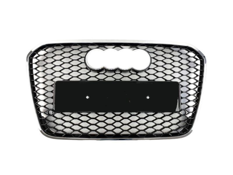Решетка радиатора на Audi A6 C7 2011-2014 в стиле RS6 Chrome Black 427299 фото Решетка радиатора на Audi A6 C7 2011-2014 в стиле RS6 Chrome Black 427299 фото