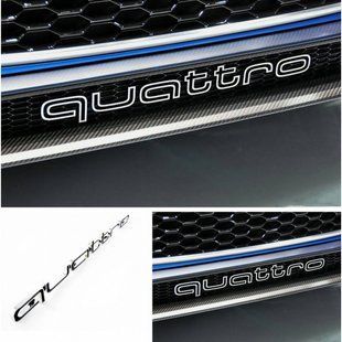 Автологотип емблема Quattro на решітку радіатора в стилі Audi RS Black Chrome 169884 фото