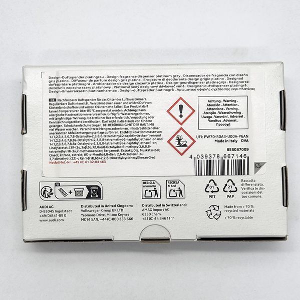 Освіжувач повітря в авто Audi Design Scent Dispenser 85B087009 522768 фото