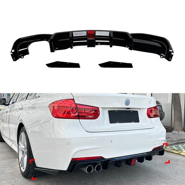 Дифузор заднього бампера на BMW 3 F30, F31 2011-2018 M-Paket LED + елерони 523622 фото