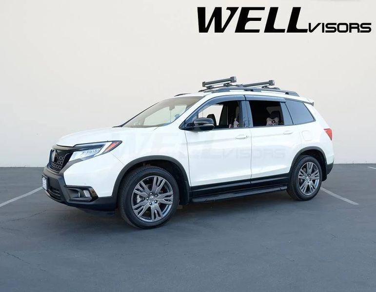 Дефлекторы окон на Honda Passport 2019- с черным молдингом WELLvisors 3-847HD043 362420 фото