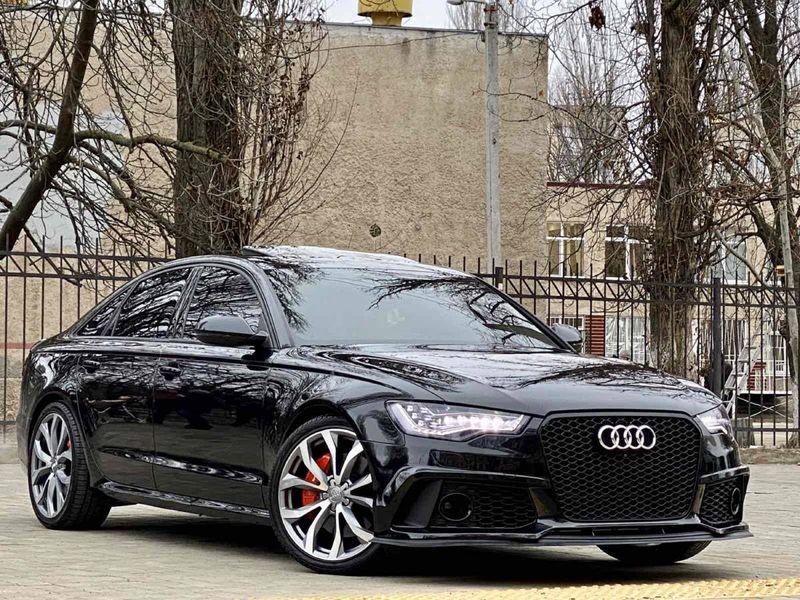 Решітка радіатора на Audi A6 C7 2011-2014 стиль RS6 Black 427300 фото