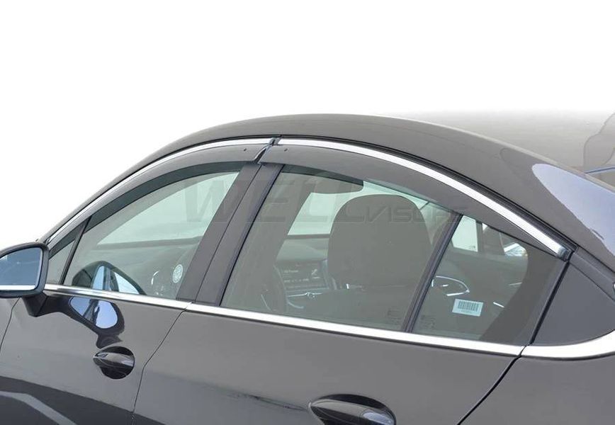 Дефлектори вікон для Chevrolet Cruze 2016- з хром молдингом WELLvisors 3-847CH017 208866 фото