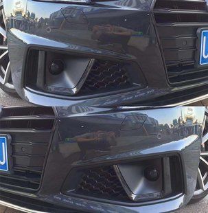 Решітки переднього бампера на Audi A4 B9 2017-2019 S-line Competition Full Black 429132 фото