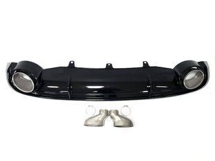 Диффузор (заднего бампера) Black Silver/Chrome Pipe (в стиле RS7) на Audi A7 2010-2014 429700 фото