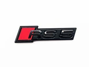 Автологотип емблема Audi RS5 в решітку радіатора чорний глянець 241277 фото