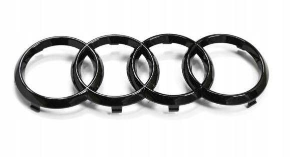 Автологотип емблема чорні кільця Audi A4 B8, S4, RS4 2007-2015 Black Edition в решітку радіатора 153964 фото